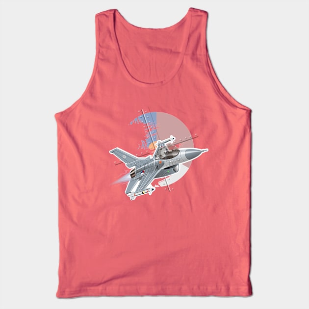 Cartoon Fighter Plane Tank Top by Mechanik